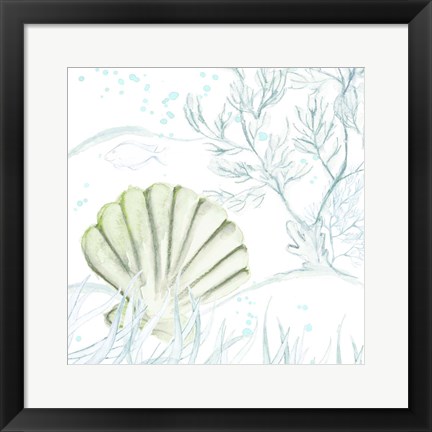 Framed Green Shell Print