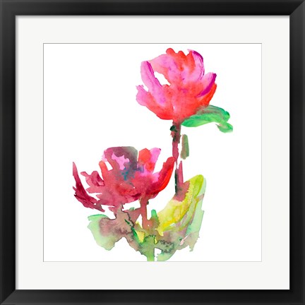 Framed Red Loose Blooms I Print