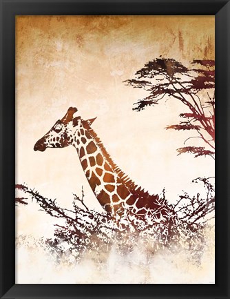 Framed Safari Giraffe I Print