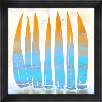 Framed Crowded Harbor Print