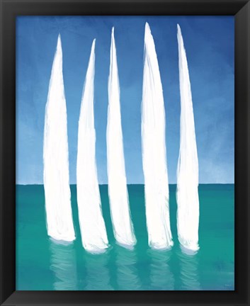 Framed Tall Sailing Boats Print