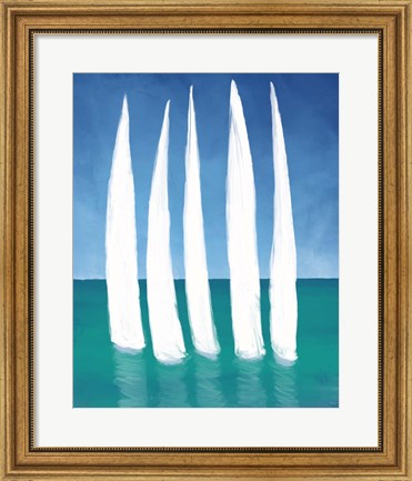 Framed Tall Sailing Boats Print