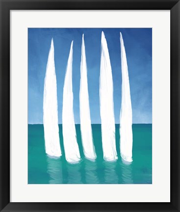 Framed Tall Sailing Boats Print
