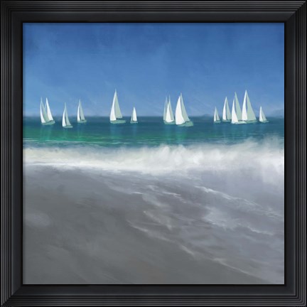 Framed Harbor Sailing Print