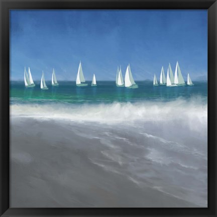 Framed Harbor Sailing Print