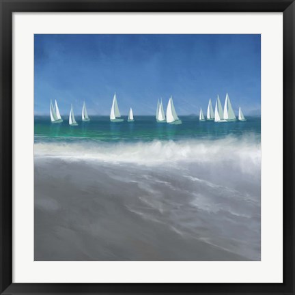 Framed Harbor Sailing Print