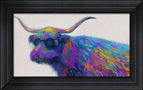 Framed Multicolor Bull Print
