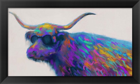 Framed Multicolor Bull Print