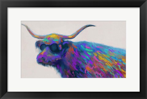 Framed Multicolor Bull Print