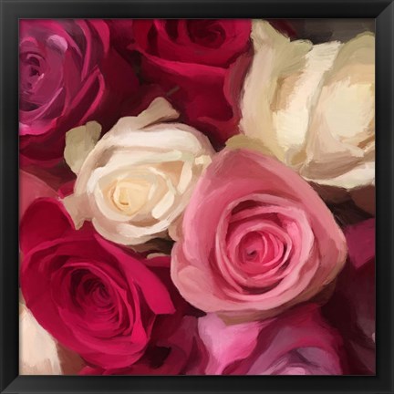 Framed Pink Roses Print