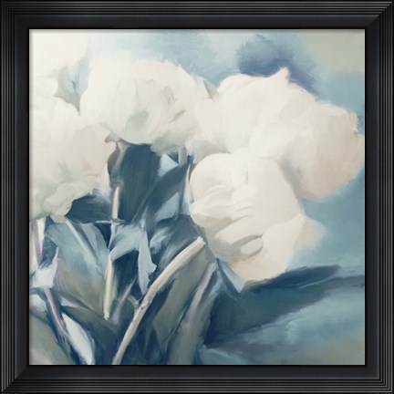 Framed White Roses I Print