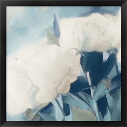 Framed White Roses II Print