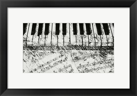 Framed Black &amp; White Piano Keys Print
