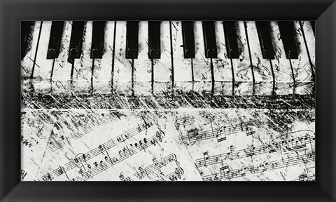 Framed Black &amp; White Piano Keys Print