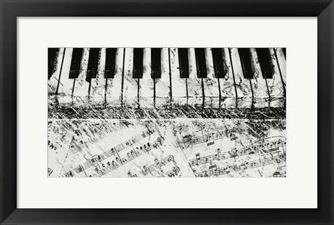 Framed Black &amp; White Piano Keys Print