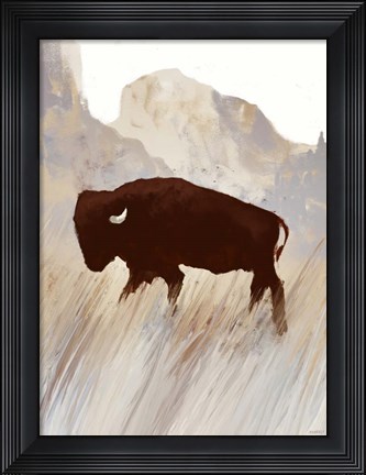 Framed Buffalo Sunset Hill II Print