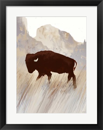 Framed Buffalo Sunset Hill II Print