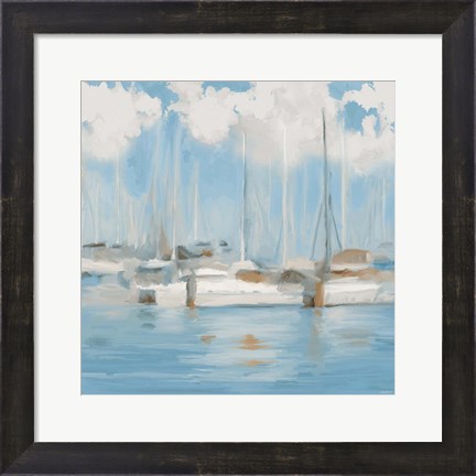 Framed Golf Harbor Boats I Print