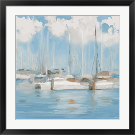 Framed Golf Harbor Boats I Print