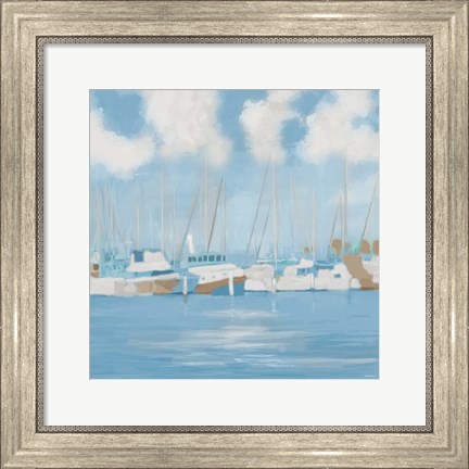 Framed Golf Harbor Boats II Print