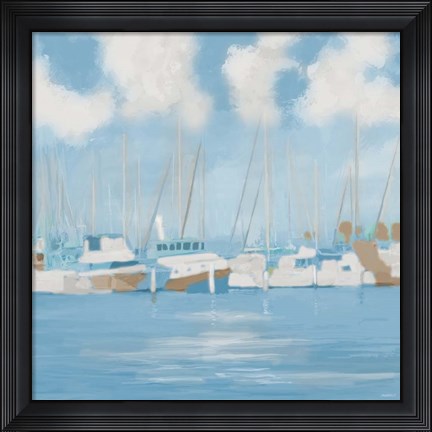 Framed Golf Harbor Boats II Print