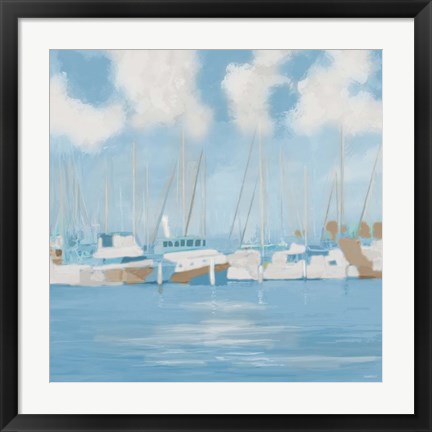 Framed Golf Harbor Boats II Print