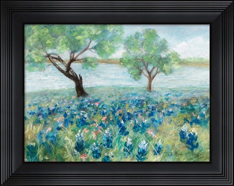 Framed Green Fields I Print