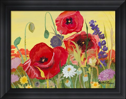 Framed Victory Red Poppies I Print