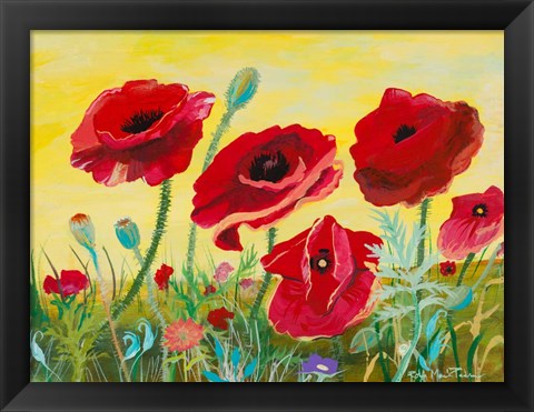 Framed Victory Red Poppies II Print