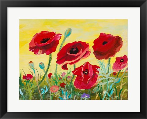 Framed Victory Red Poppies II Print