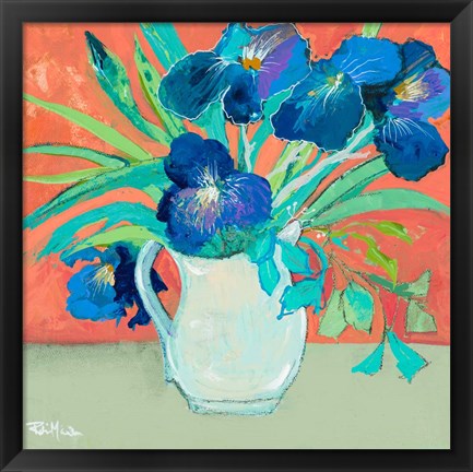 Framed Blue Springtime Vase Print