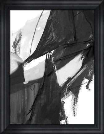 Framed Black and White Abstract I Print