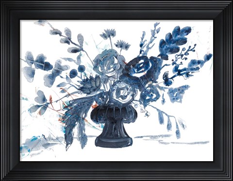 Framed Blue Floral in Vase Print