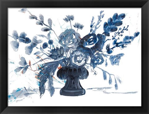 Framed Blue Floral in Vase Print