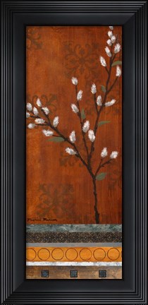 Framed Willow Stems Vertical I Print