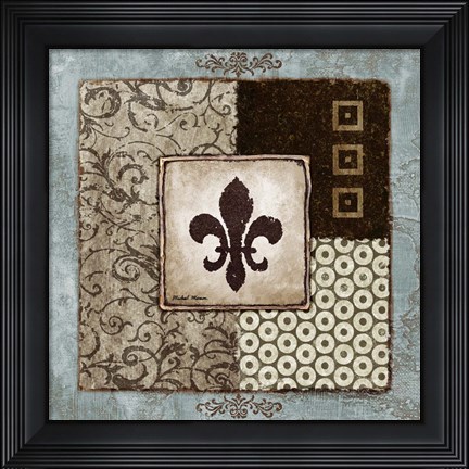 Framed Fleur de Lis I Print