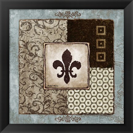 Framed Fleur de Lis I Print