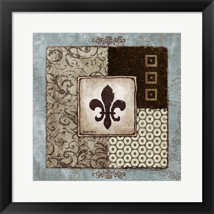 Framed Fleur de Lis I Print