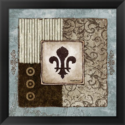 Framed Fleur de Lis II Print