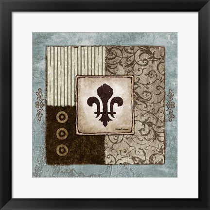 Framed Fleur de Lis II Print