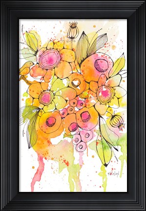 Framed Bursting Wildflowers I Print