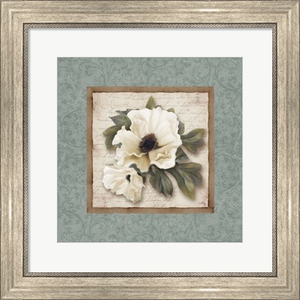 Framed Silversage Flower I Print