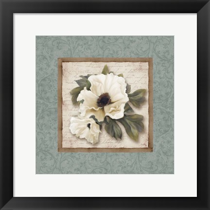 Framed Silversage Flower I Print