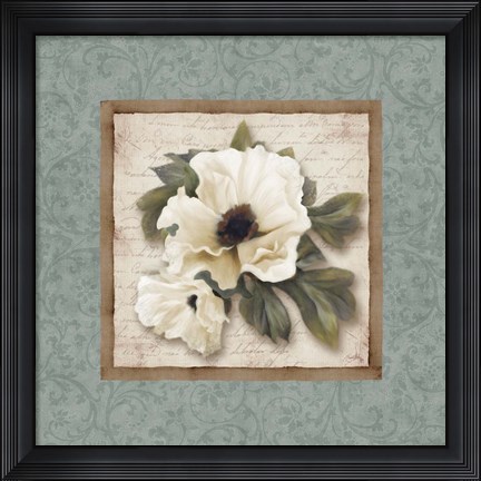 Framed Silversage Flower I Print