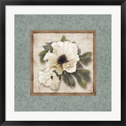 Framed Silversage Flower I Print