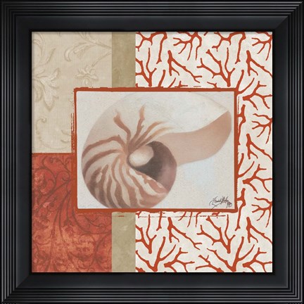 Framed Coral Branch I Print