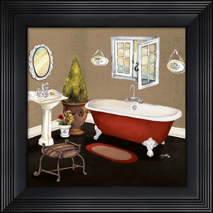 Framed Red Master Bath I Print