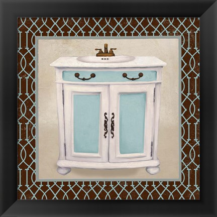 Framed Chic Lattice Bath II Print