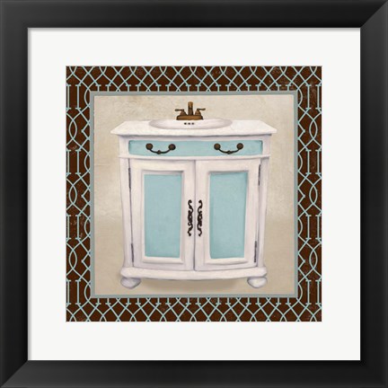 Framed Chic Lattice Bath II Print