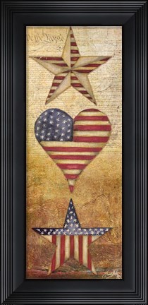 Framed America Stars I Print